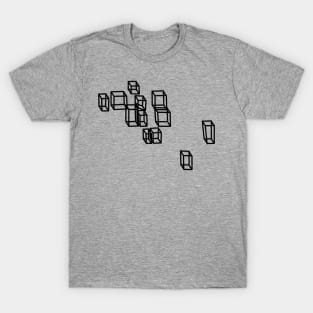 Black Floating Boxes Graphic T-Shirt